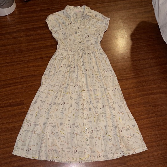 NWT Lisa Says Gah Joan Shirt Dress in A Day at the Museum Print - Size medium - Picture 3 of 10